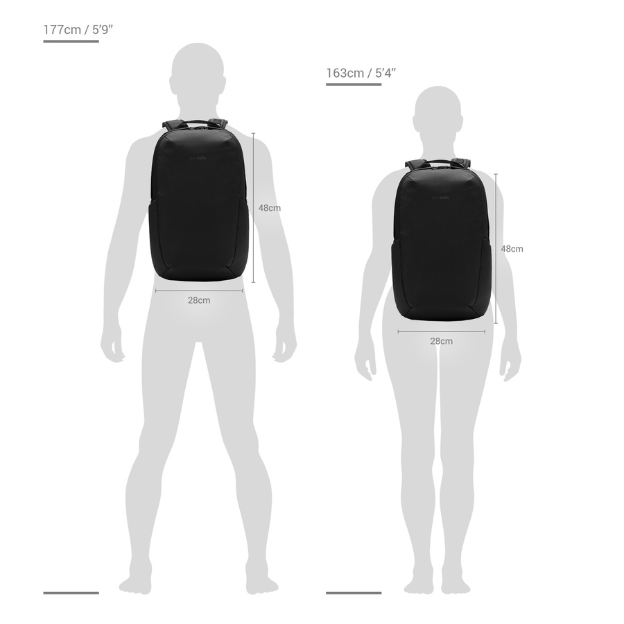 Plecak turystyczny antykradzieżowy na laptopa Pacsafe Vibe 24 l - czarny