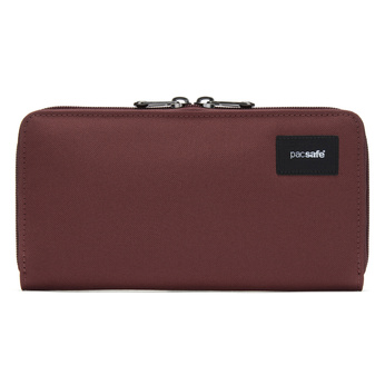 Portfel damski duży RFID Pacsafe - bordowy