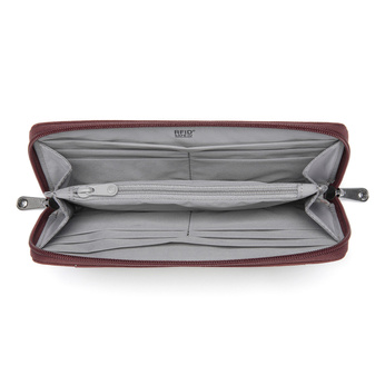 Portfel damski duży RFID Pacsafe - bordowy