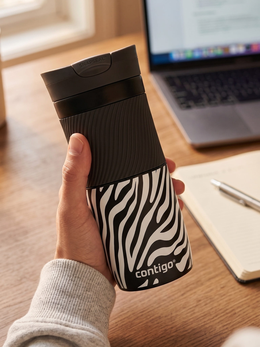 Kubek termiczny Contigo Byron 470 ml - Zebra