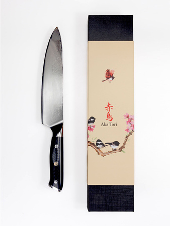 Nóż szefa kuchni Aka Tori ze stali damasceńskiej 8" - Osaka Pro