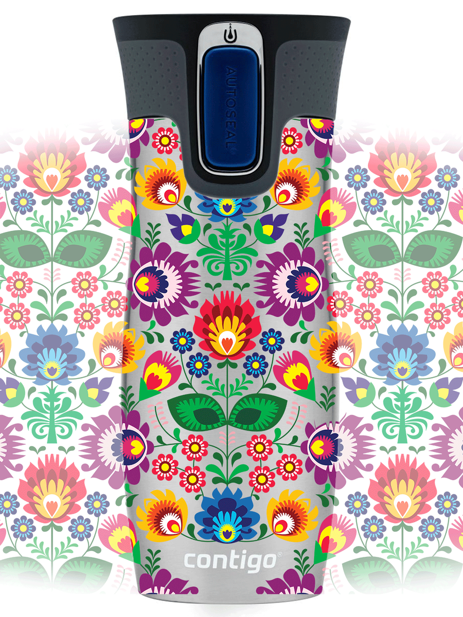 Kubek termiczny Contigo West Loop 2.0 470ml - Folklor - Stalowy