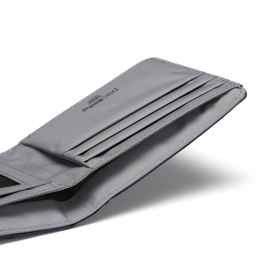 Portfel antykradzieżowy mały RFID Pacsafe - granatowy