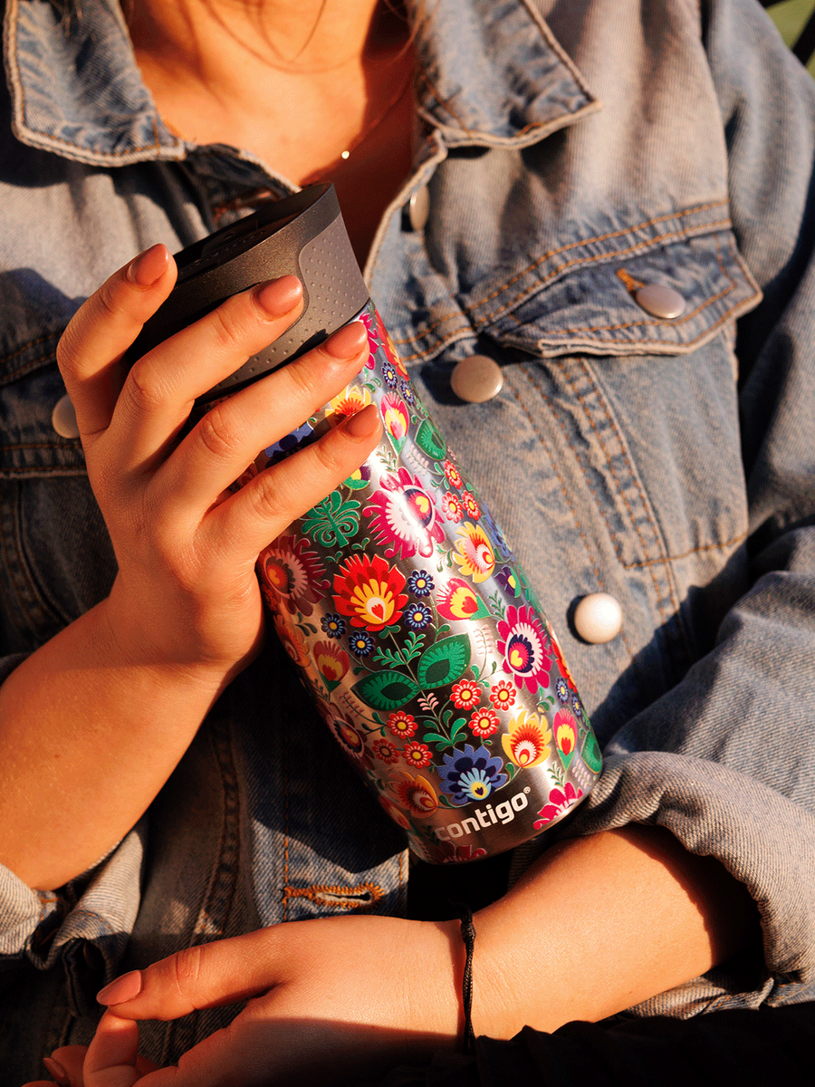 Kubek termiczny Contigo West Loop 2.0 470ml - Folklor - Stalowy