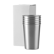 Kubek turystyczny stalowy 350 ml – lekki 65 g Srebrny