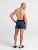 Bokserki męskie trekkingowe / sportowe z rozporkiem SAXX QUEST 2.0 Boxer Brief Fly – granatowe z jasnym szwem