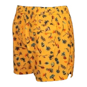 Szorty kąpielowe męskie z kieszeniami 2w1 SAXX OH BUOY krótkie, tropikalna wyspa - żółte