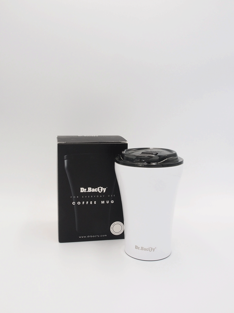 Kubek termiczny do kawy Dr.Bacty Apollo - 227 ml - biały - powystawowy