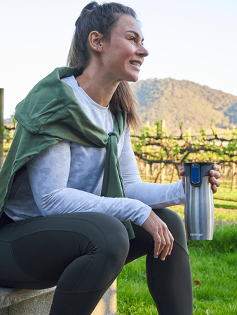 Zestaw kubków termicznych Contigo West Loop 2.0 470ml - stalowy + Dr.Bacty Notus 360 ml - biały