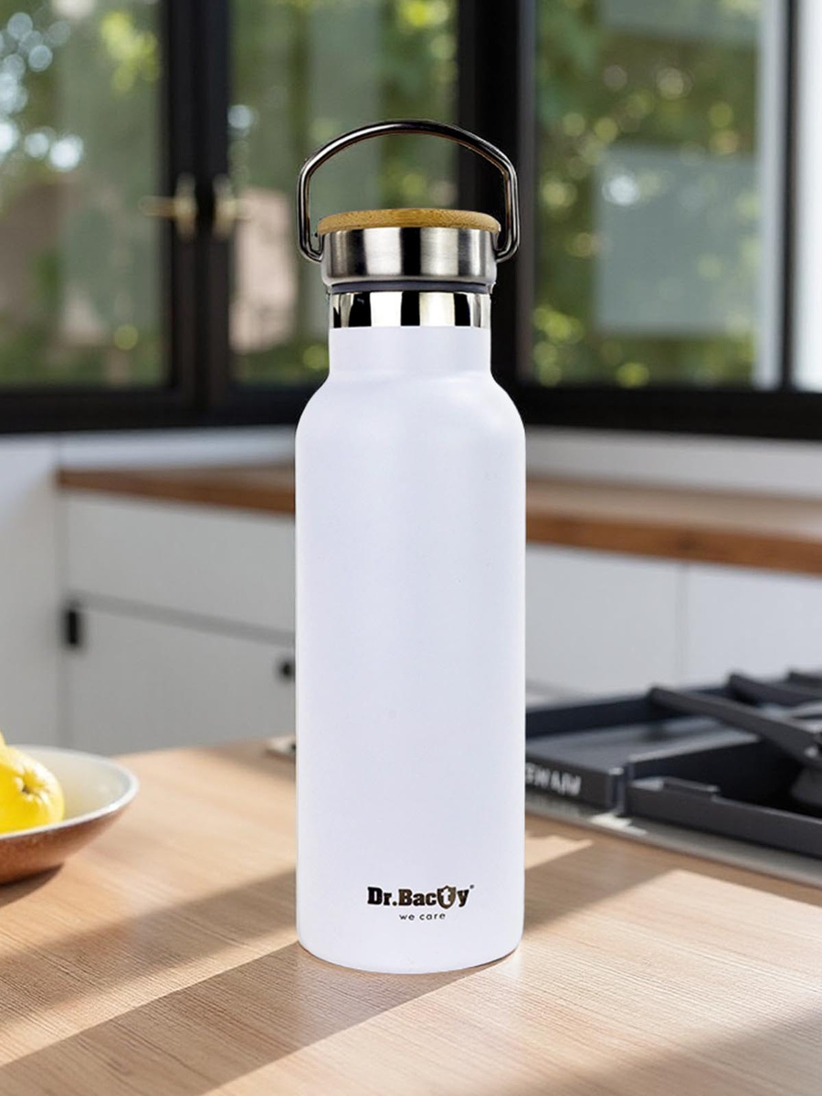 Butelka termiczna stalowa Dr.Bacty Iris 500 ml - biała