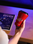 Kubek termiczny do samochodu Dr.Bacty Apollo 227 ml - Ślimak - czerwony