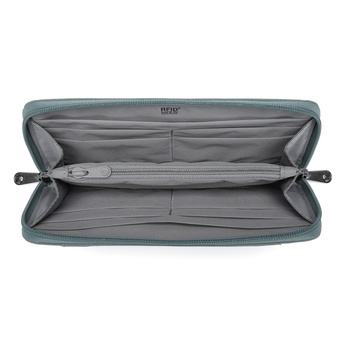 Portfel damski duży RFID Pacsafe - miętowy