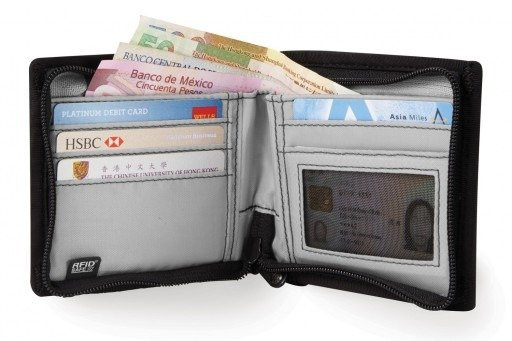 Zestaw Pacsafe RFID: portfel męski Z100 + etui na karty