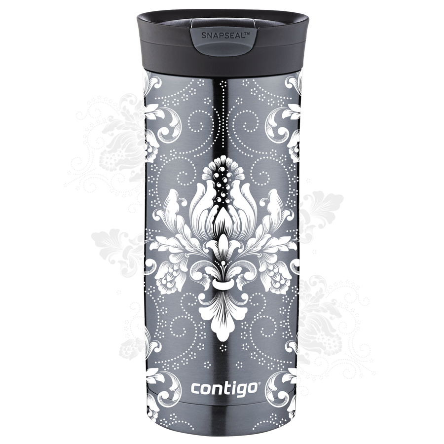 Kubek termiczny Contigo Huron 470ml - Arabeska White - Gunnmetal