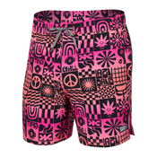 Szorty kąpielowe męskie z kieszeniami 2w1 SAXX OH BUOY krótkie -  różowe