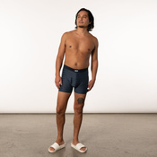 Bokserki męskie chłodzące / sportowe z rozporkiem SAXX HOT SHOT Boxer Brief Fly w paski – granatowe