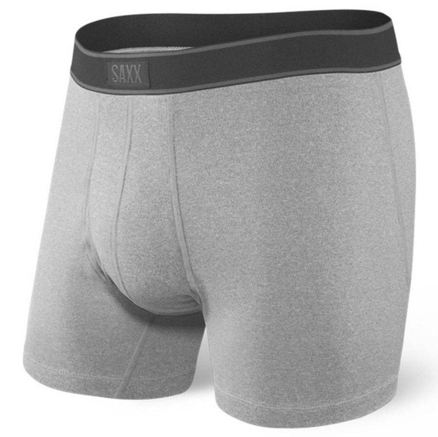 Bokserki oddychające męskie SAXX DAYTRIPPER Boxer Brief Fly z rozporkiem - jasnoszare