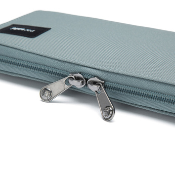 Portfel antykradzieżowy damski duży RFID Pacsafe - miętowy