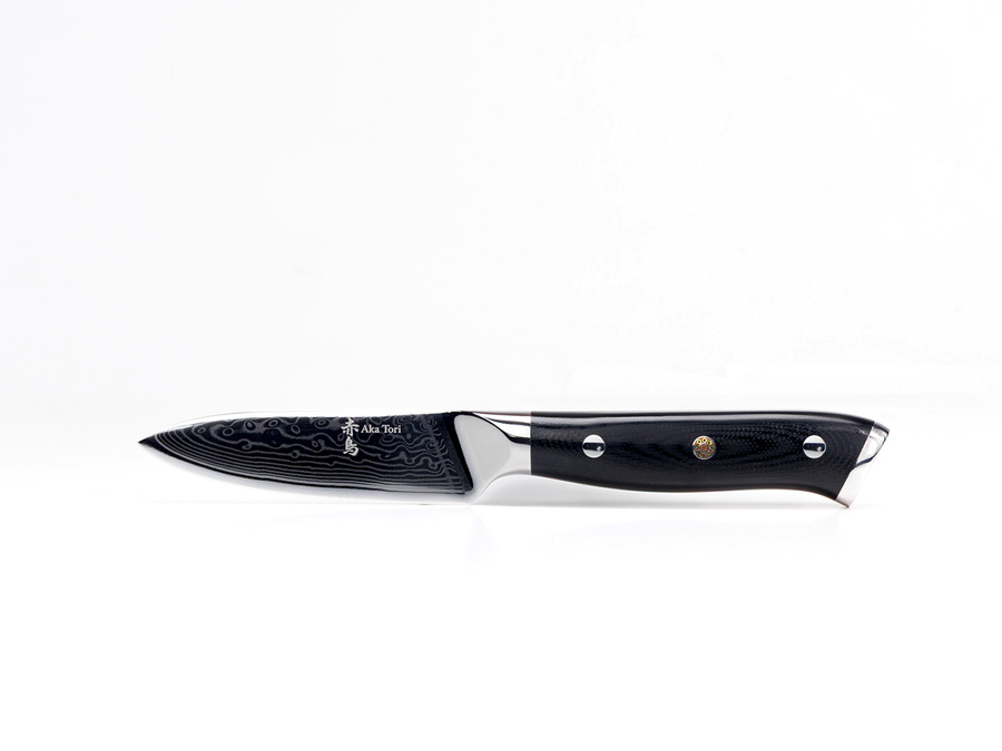 Aka Tori Osaka Pro - Nóż do obierania ze stali damasceńskiej 3,5"