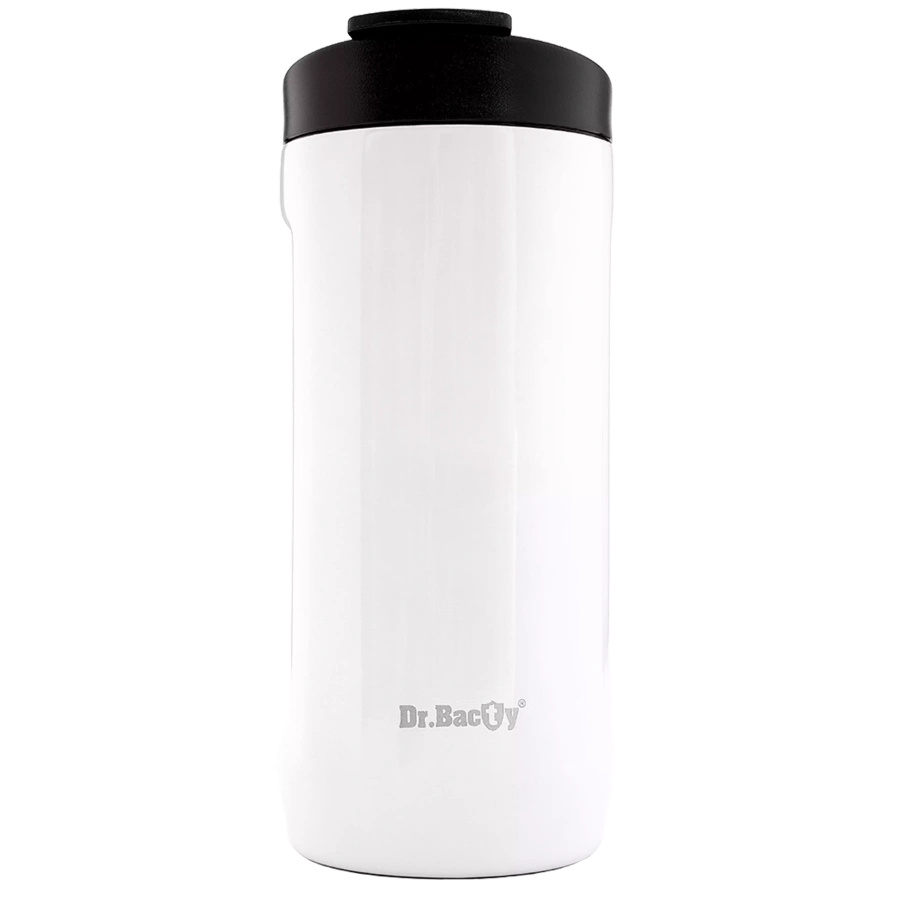 Kubek termiczny na kawę 2w1 Dr.Bacty Notus 360 ml - biały