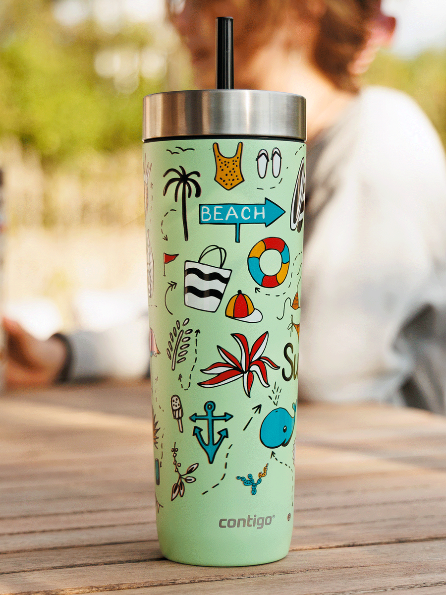 Kubek termiczny ze słomką Contigo Luxe Tumbler 720ml - Summer - Cucumber