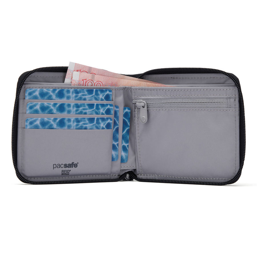 Portfel antykradzieżowy męski mały RFID Pacsafe - czarny