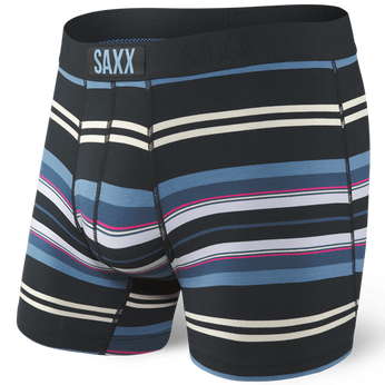 Bokserki męskie szybkoschnące SAXX VIBE Boxer Brief nierówne pasy - czarne