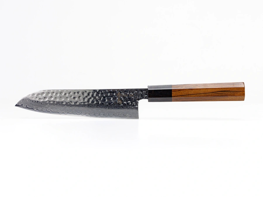 Nóż Santoku z grawerem Aka Tori ze stali damasceńskiej 7" - Tokyo Hammer