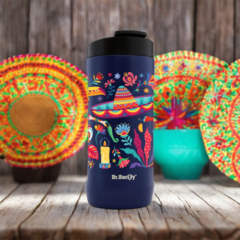 Kubek termiczny na kawę 2w1 Dr.Bacty Notus 360 ml - granatowy - Meksyk