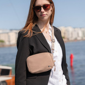 Mała Torebka damska 2w1 antykradzieżowa Pacsafe W - beżowa