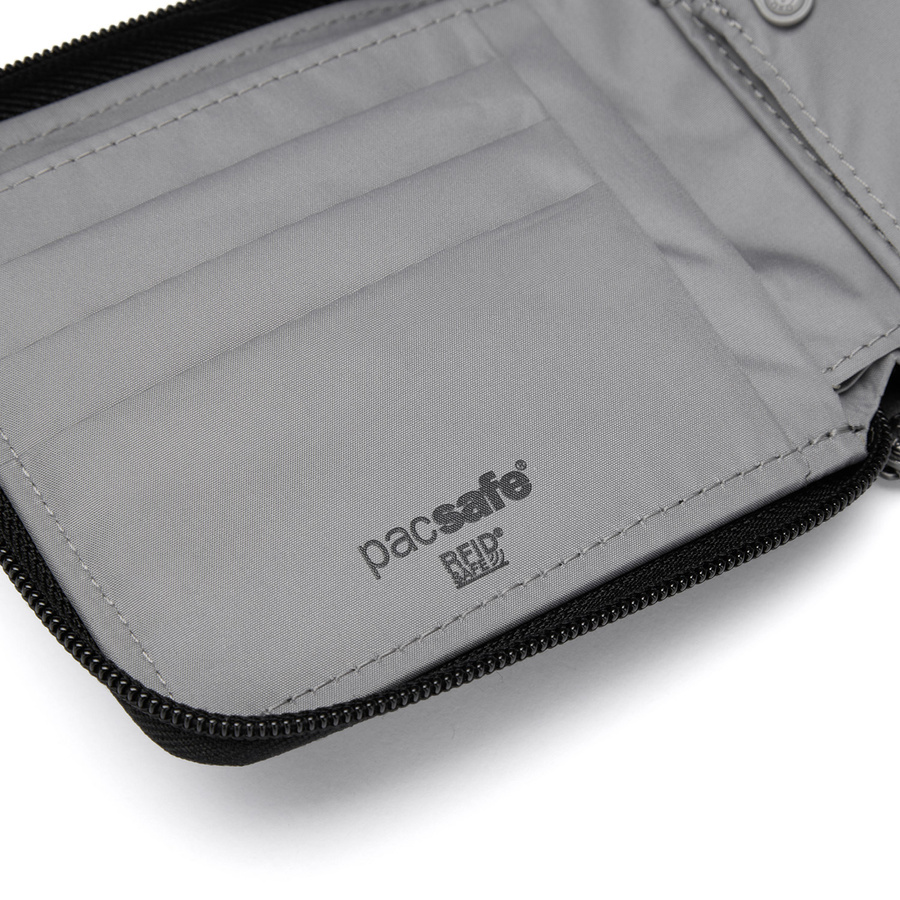 Portfel antykradzieżowy męski mały RFID Pacsafe - czarny