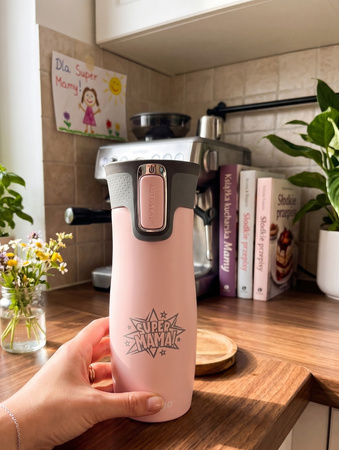 Kubek termiczny Contigo West Loop 2.0 470ml - Super Mama - Różowy Mat