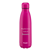 Butelka termiczna stalowa Dr.Bacty Atena 500 ml - Fluo Fuksja - personalizowana grawerem