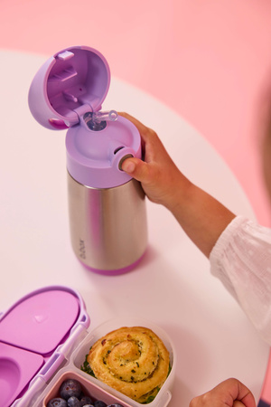 B.box Bidon Termiczny ze Słomką Stalowy 350ml Sugar Plum