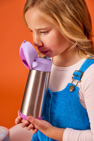 B.box Duży Bidon Termiczny Stalowy ze Słomką 500ml Sugar Plum