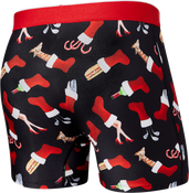 Bokserki męskie sportowe SAXX VOLT Boxer Brief świąteczna skarpeta– czarne