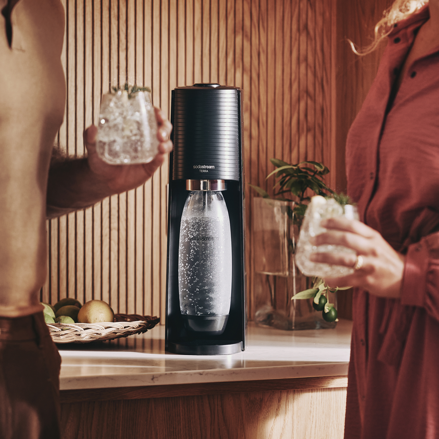 Saturator do wody gazowanej SodaStream TERRA czarny'+ butelka + nabój CO2
