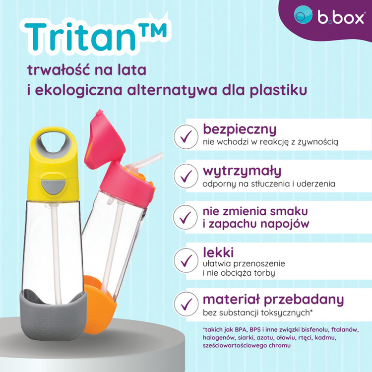 B.Box Zestaw Mini Lunchbox + Butelka tritanowa ze słomką 450ml Indigo Rose
