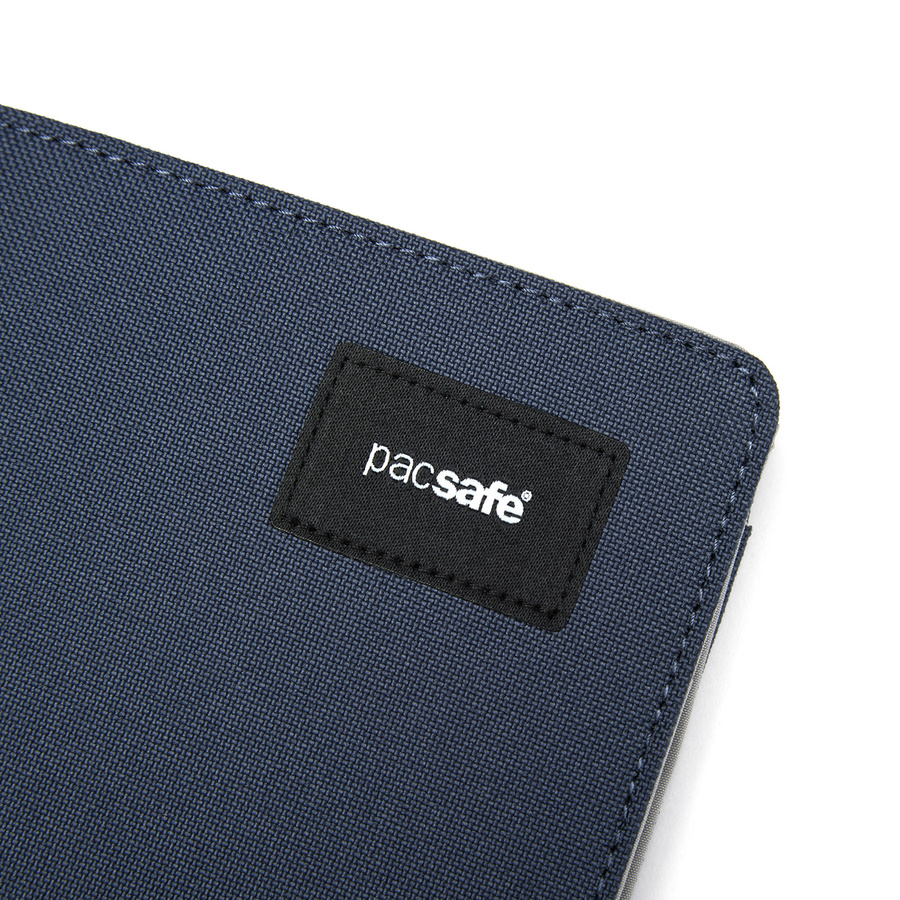Portfel antykradzieżowy mały RFID Pacsafe - granatowy