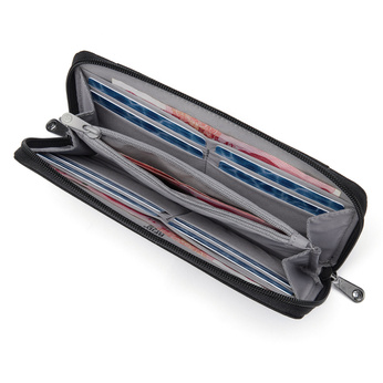 Portfel damski duży RFID Pacsafe - czarny