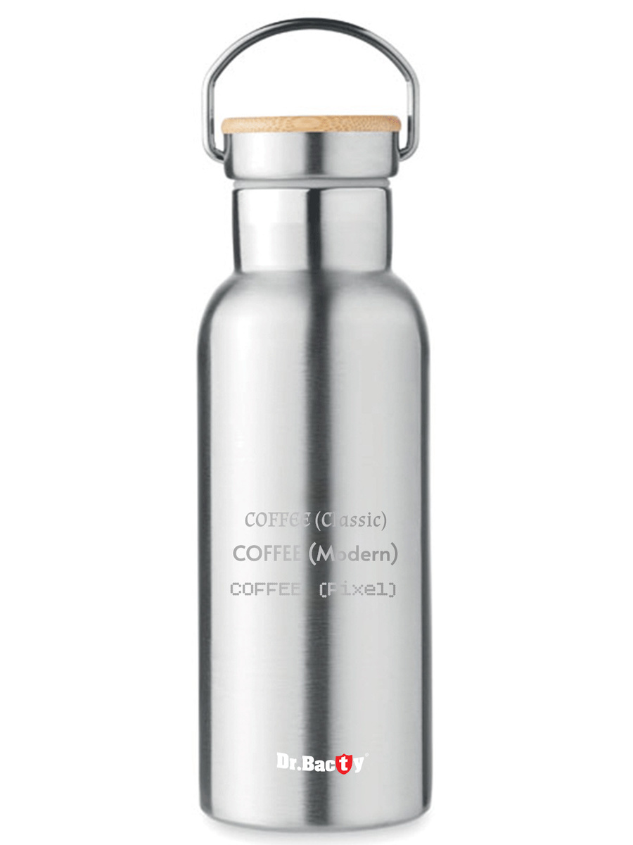 Butelka termiczna Dr.Bacty Iris 500 ml - srebrna- personalizowana grawerem