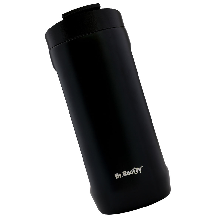 Kubek termiczny na kawę 2w1 Dr.Bacty Notus 360 ml - czarny - powystawowy