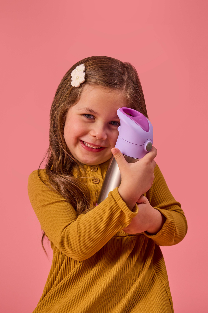 B.box Bidon Termiczny ze Słomką Stalowy 350ml Sugar Plum