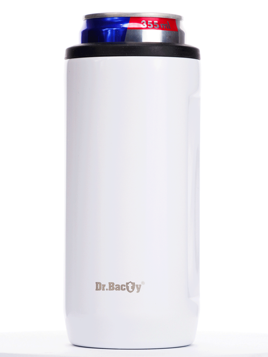 Kubek termiczny na kawę 2w1 Dr.Bacty Notus 360 ml - biały