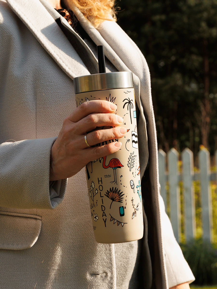 Kubek termiczny ze słomką Contigo Luxe Tumbler 720ml - Summer - Brown Sugar