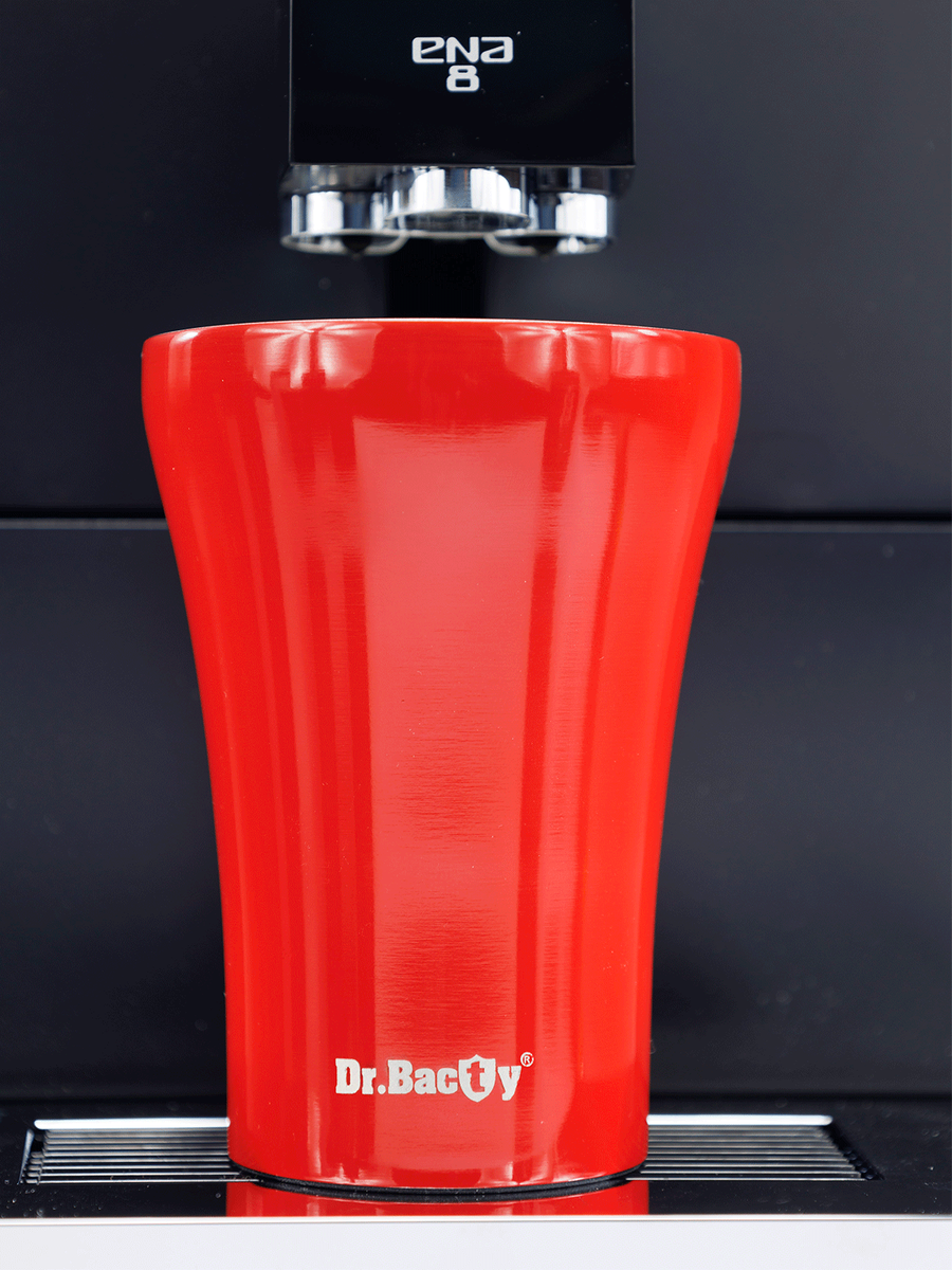 Kubek bez ucha Dr.Bacty Apollo 227 ml - Z miasta łodzi - czerwony