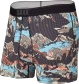 Bokserki męskie trekkingowe / sportowe z rozporkiem SAXX QUEST Boxer Brief Fly górski krajobraz – czarne