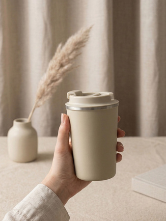 Szczelny kubek termiczny Dr.Bacty Terra RCS 300ml – Stal z recyklingu - Piaskowy Beż