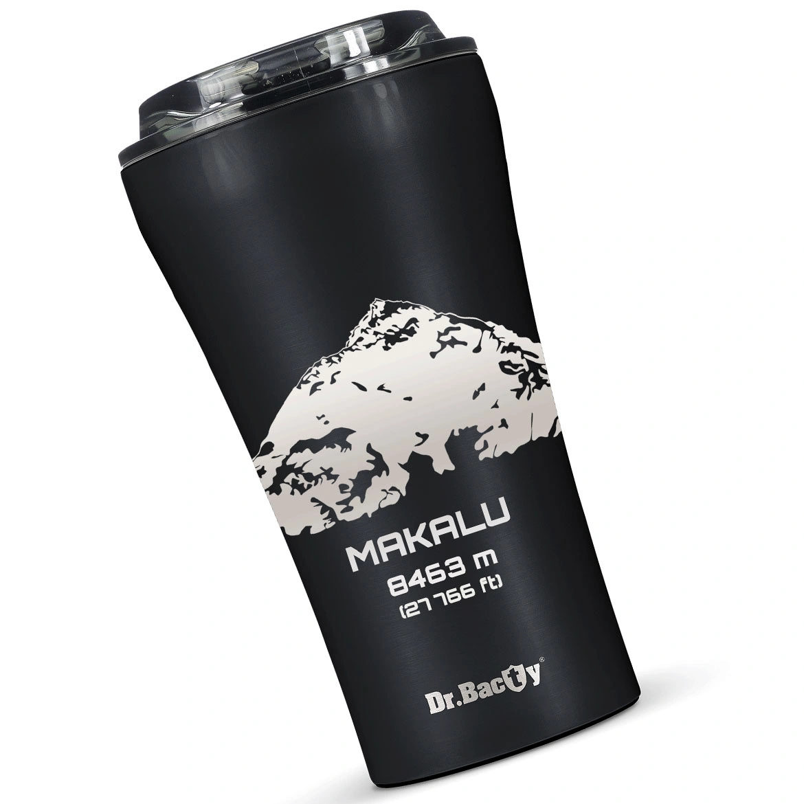 Kubek termiczny na kawę Dr.Bacty Apollo 2.0 - 360 ml - Makalu - Black Matt