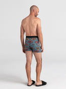 Bokserki męskie trekkingowe / sportowe z rozporkiem SAXX QUEST Boxer Brief Fly cienie ryb – niebieskie